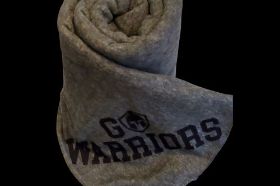 Go Warriors! Gray fleece blanket